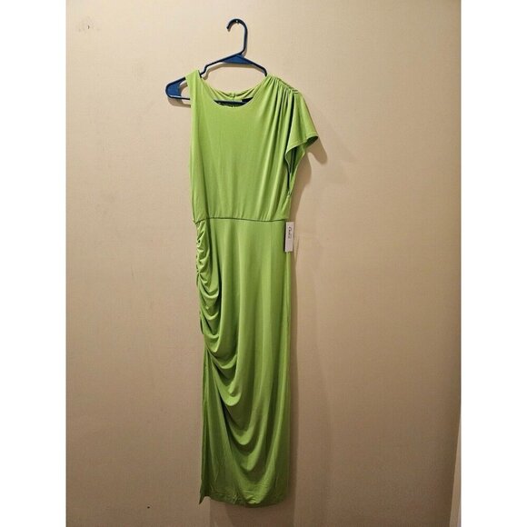 NWT Women's Donna‎ Morgan Ruched Dress Size 8 Green - Picture 1 of 7